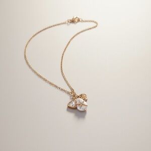 Coastal Pearl Starfish Charm Necklace 17” – Vintage Gold